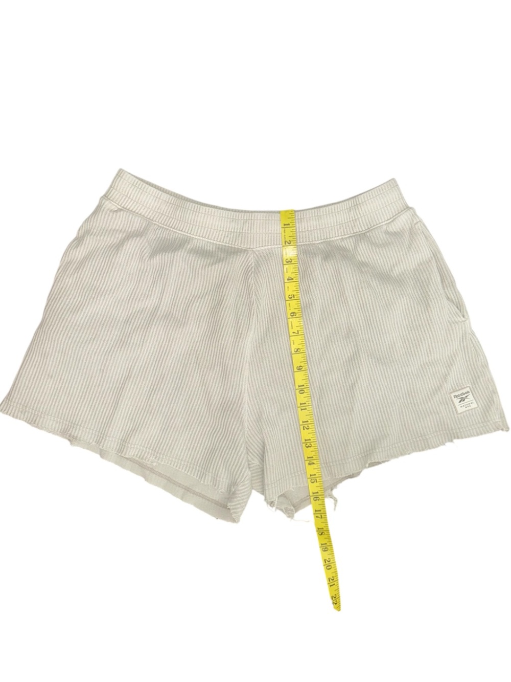 Light Gray Striped Women’s Casual Shorts - Picture 6 of 10